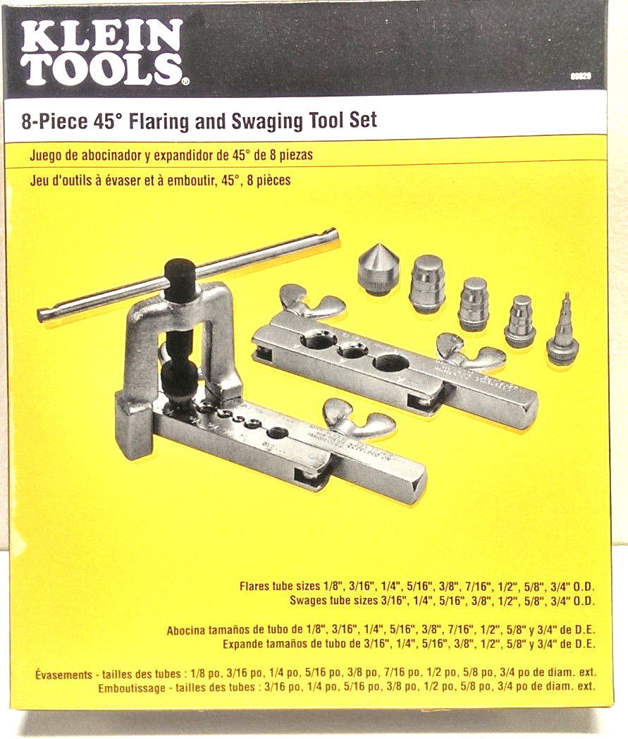 Klein Tools 8-Piece 45 degree Flaring and Swaging Tool Set 89020 *USA*