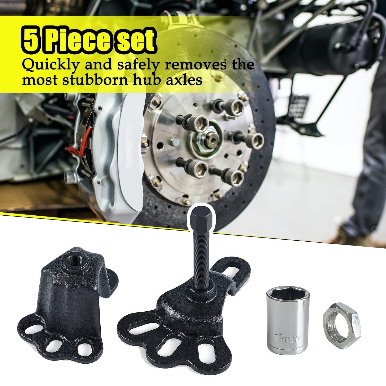 Universal Front Wheel Bearing Puller(Max 4-5/8") & Rear Axle 5/8" *18