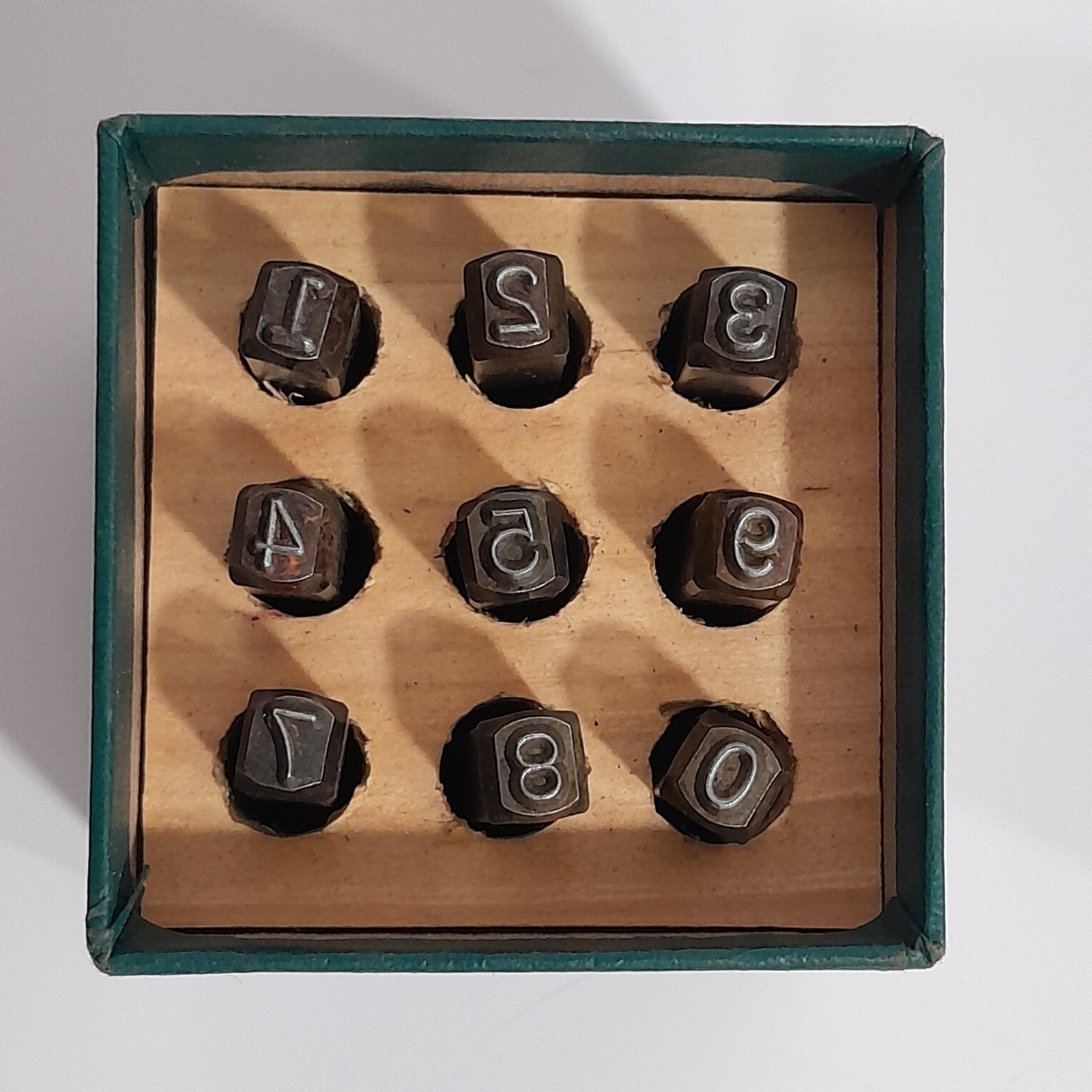 Greenfield 3/16 Steel Number Figure Stamp Set Original Box Part 31230 USA