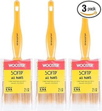 Wooster Genuine 2.5" Softip Paintbrush 3-Pack, Q3108-2.5-3PK