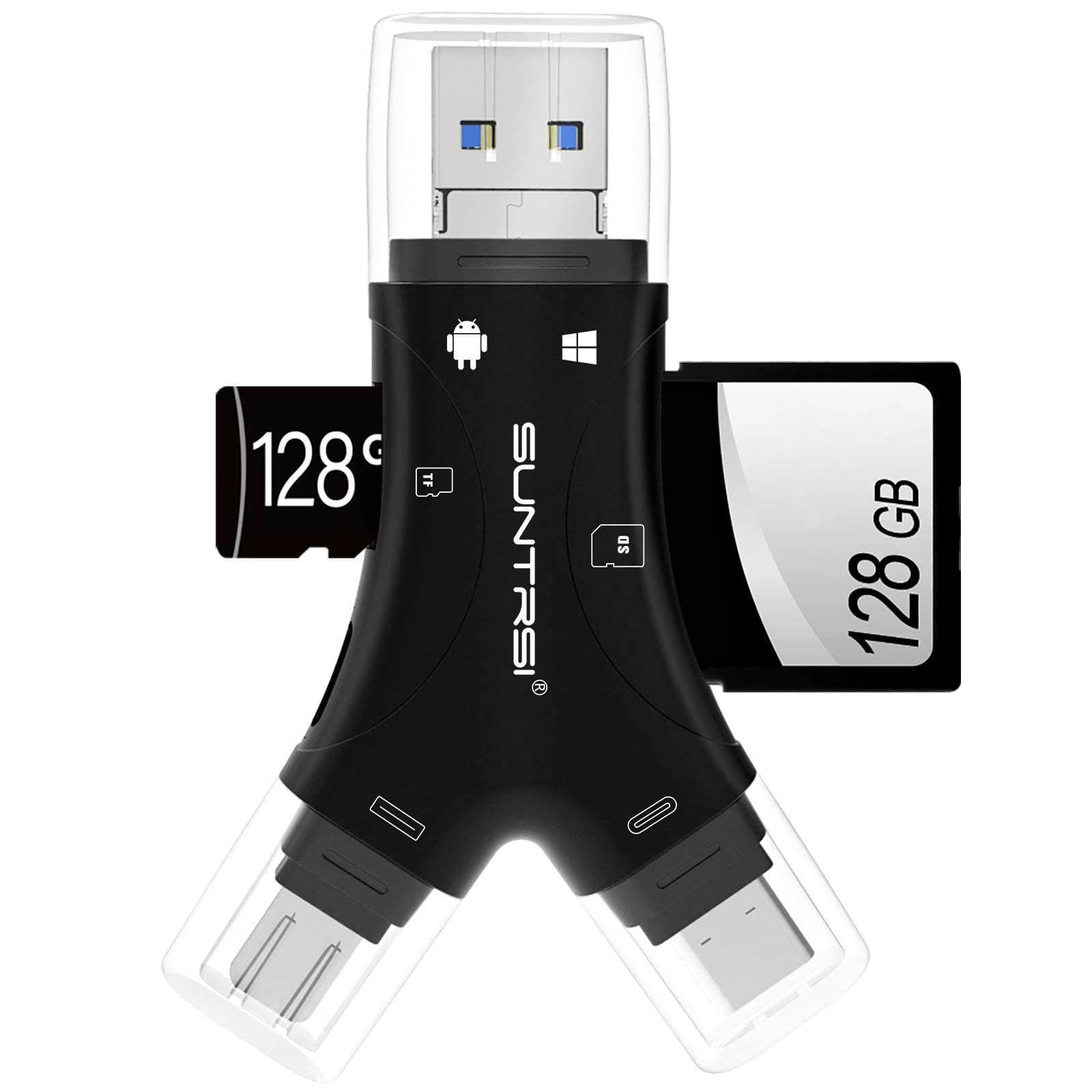 4 in 1 SD Card Reader for iPhone/iPad/Android/Mac - USB Type C Adapter