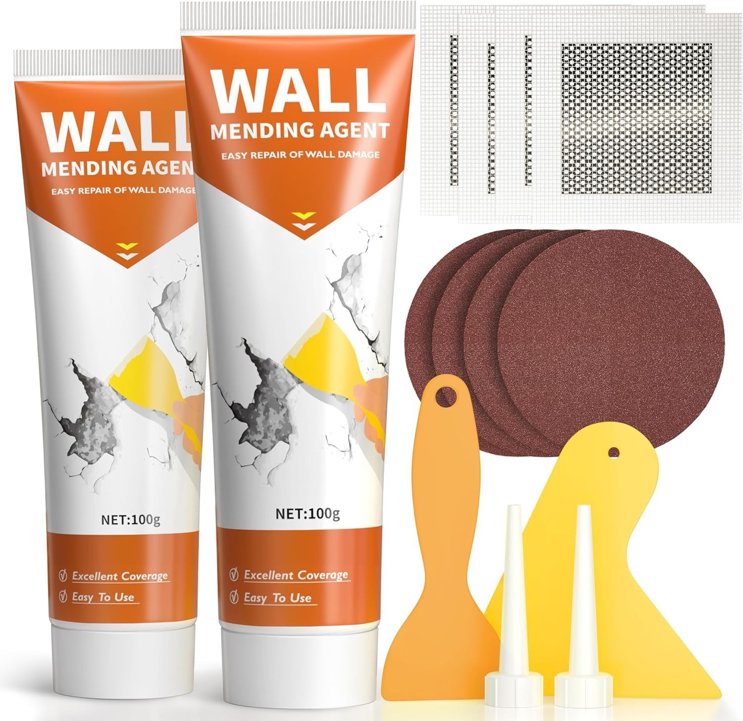 Drywall Repair Kit,Wall Patch Repair Kit,2 Pack Wall Patching Agent,Simple Fi...