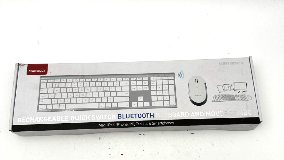 Macally Premium Bluetooth Keyboard and Mouse for Mac | Compatible Wireless Ap