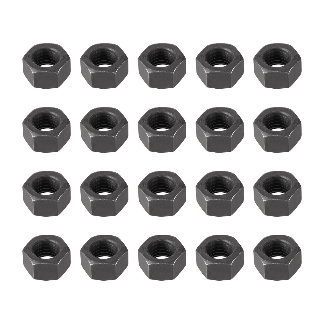 M10 Metric Carbon Steel Grade 8.8 Hexagon Hex Nut Black 20pcs
