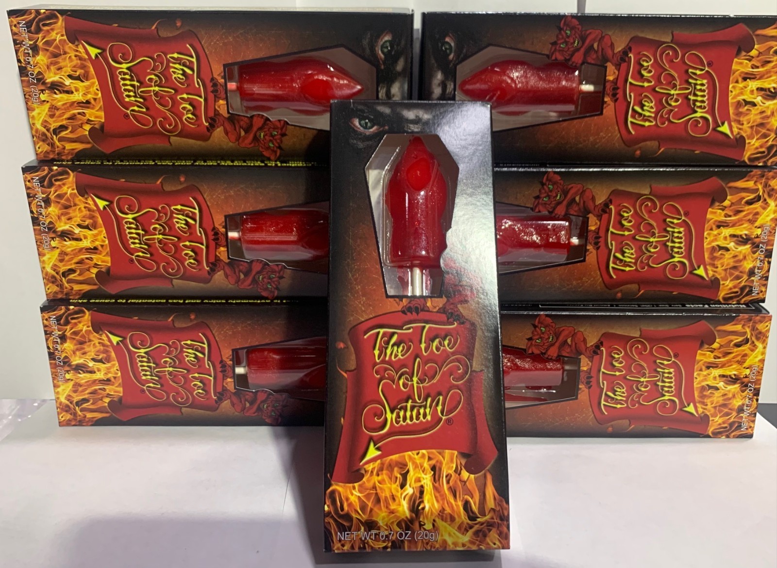 7 Pack The Toe of Satan World's Hottest Hot Lollipop Spicy Candy 20g