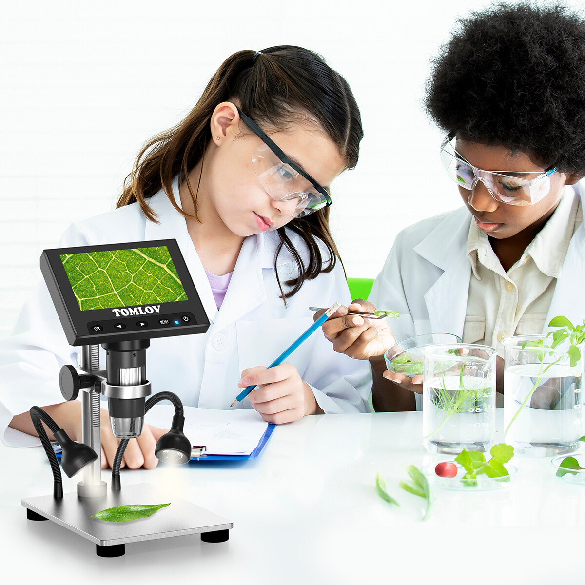 TOMLOV 4.3“ LCD Digital Microscope Coin Microscope 12MP Camera for Collector
