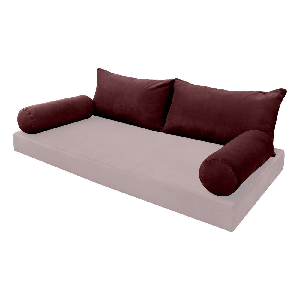 SLIPCOVER ONLY KnifeEdge Twin Style V2 Velvet Indoor Daybed Bolster Pillow AD368