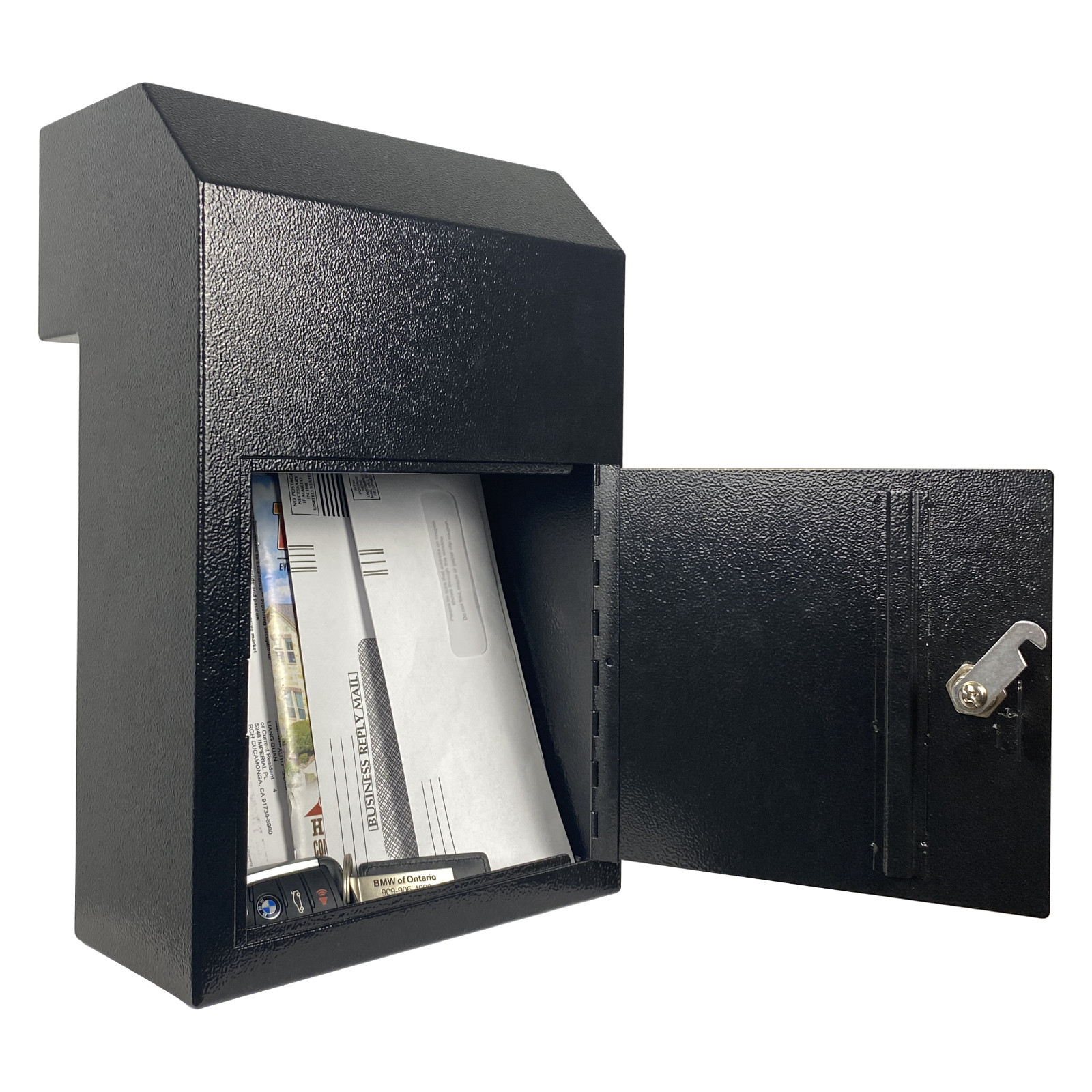 OPEN BOX Locking Door Drop Box with Combination Lock – Mailbox with Rear Access
