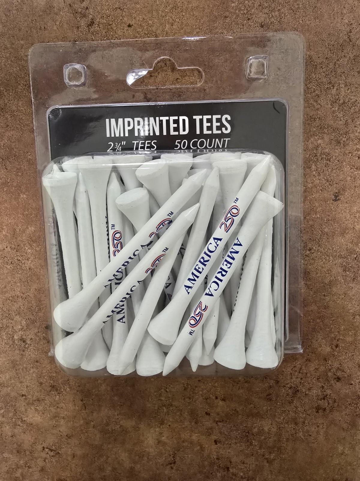 America 250 Golf Tees - 2 3/4" 50 Count - NEW