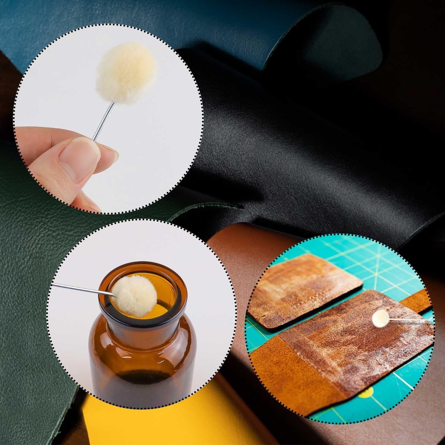 Versatile Leather Dye Applicator Wool Daubers - 10 Pieces for DIY Projects