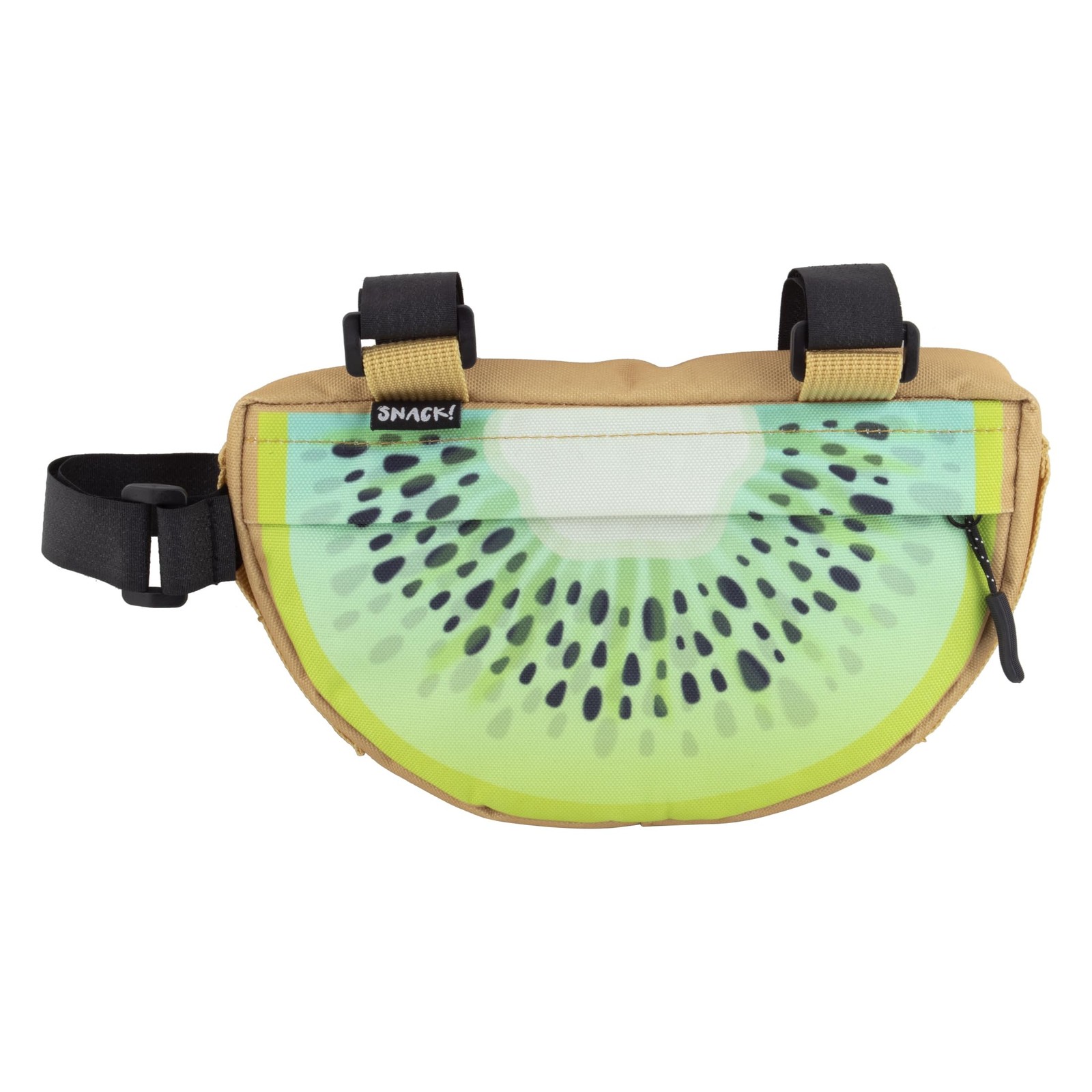 Snack! Cycling Bike Frame Bag w/ Zipper Pocket + Hook & Loop Straps: Kiwi Green