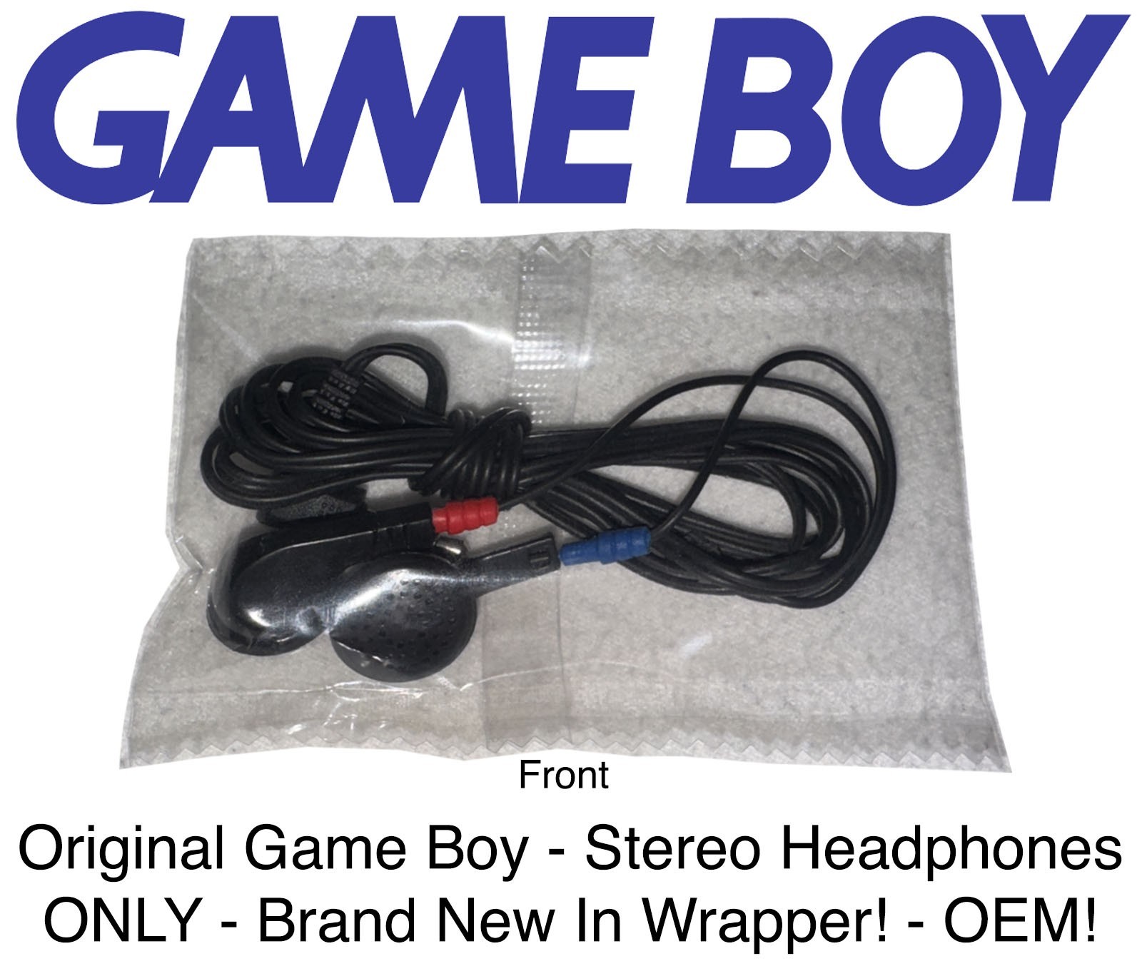 Nintendo Game Boy Gameboy DMG 1989 Stereo Headphones BRAND NEW IN WRAPPER! OEM!