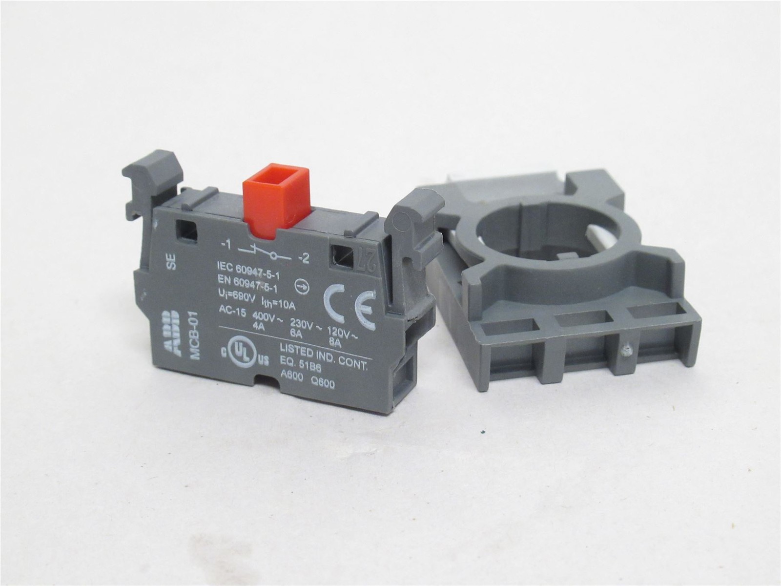 242433 New-No Box; ABB MCBH-01 Switch Contactor W/Holder; 10A; 600V; 1-NO