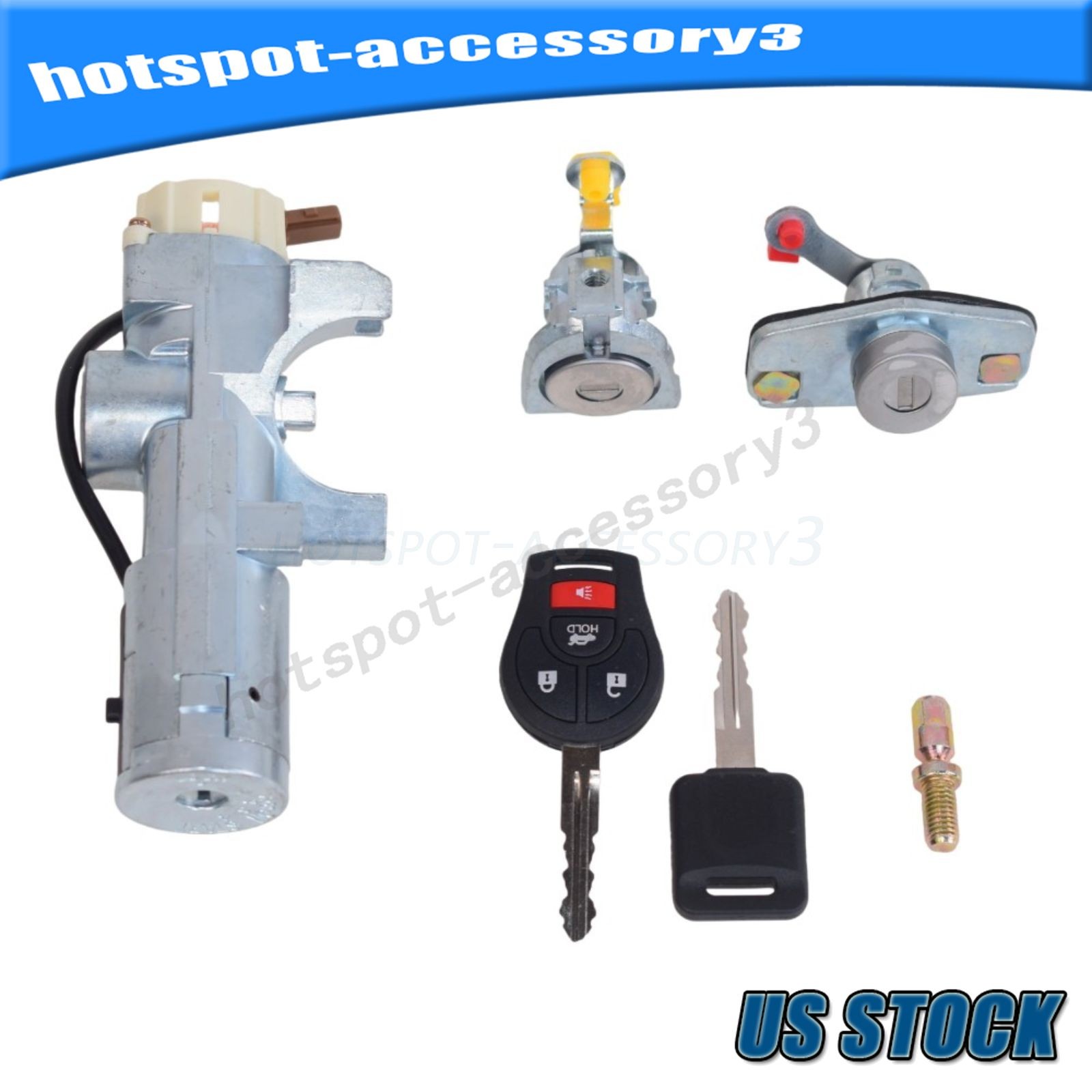 Ignition Switch Door Trunk Lock Cylinder & Keys For 2012-2019 Nissan Versa 1.6L