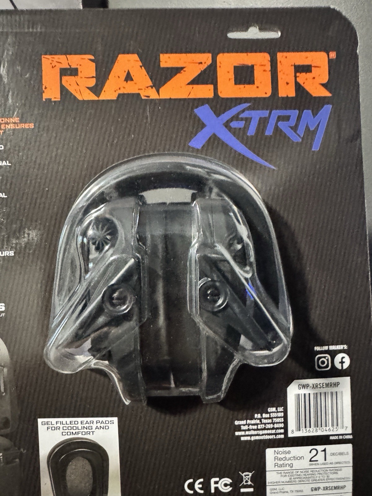 Walker's Razor X-TRM Tacti-Grip Slim Digital Muff Ear Protection | BLK Brand New