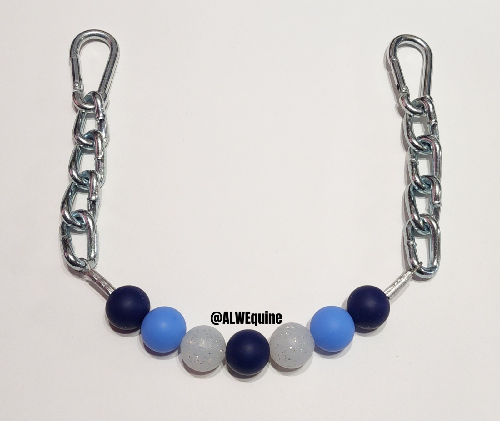 BRAND NEW Navy Blue, Light Blue, & Glitter Beaded Curb Strap by ALW Equine