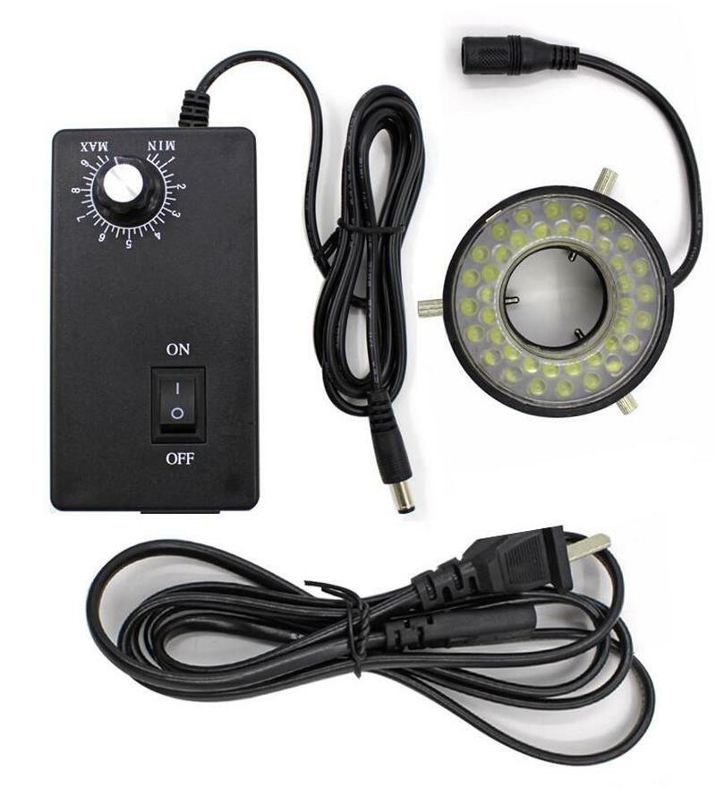 Microscope Ring Light Lamp Adjustable Inner 27/47mm with 40 LED White Brightness