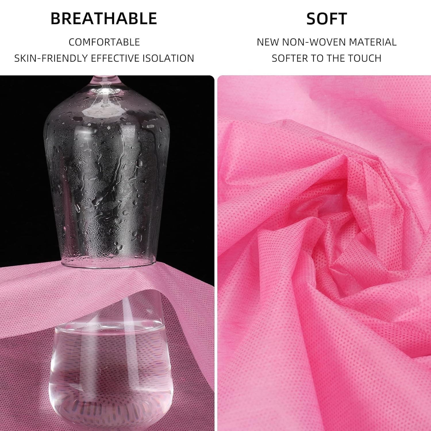 100 PCS Pink Disposable Massage Table Sheets - Breathable Non-Woven Soft Covers