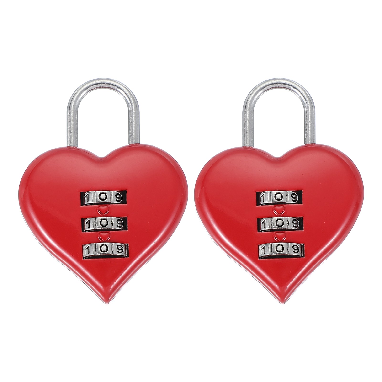 For 2 Combination Heart Password Lock Love Red