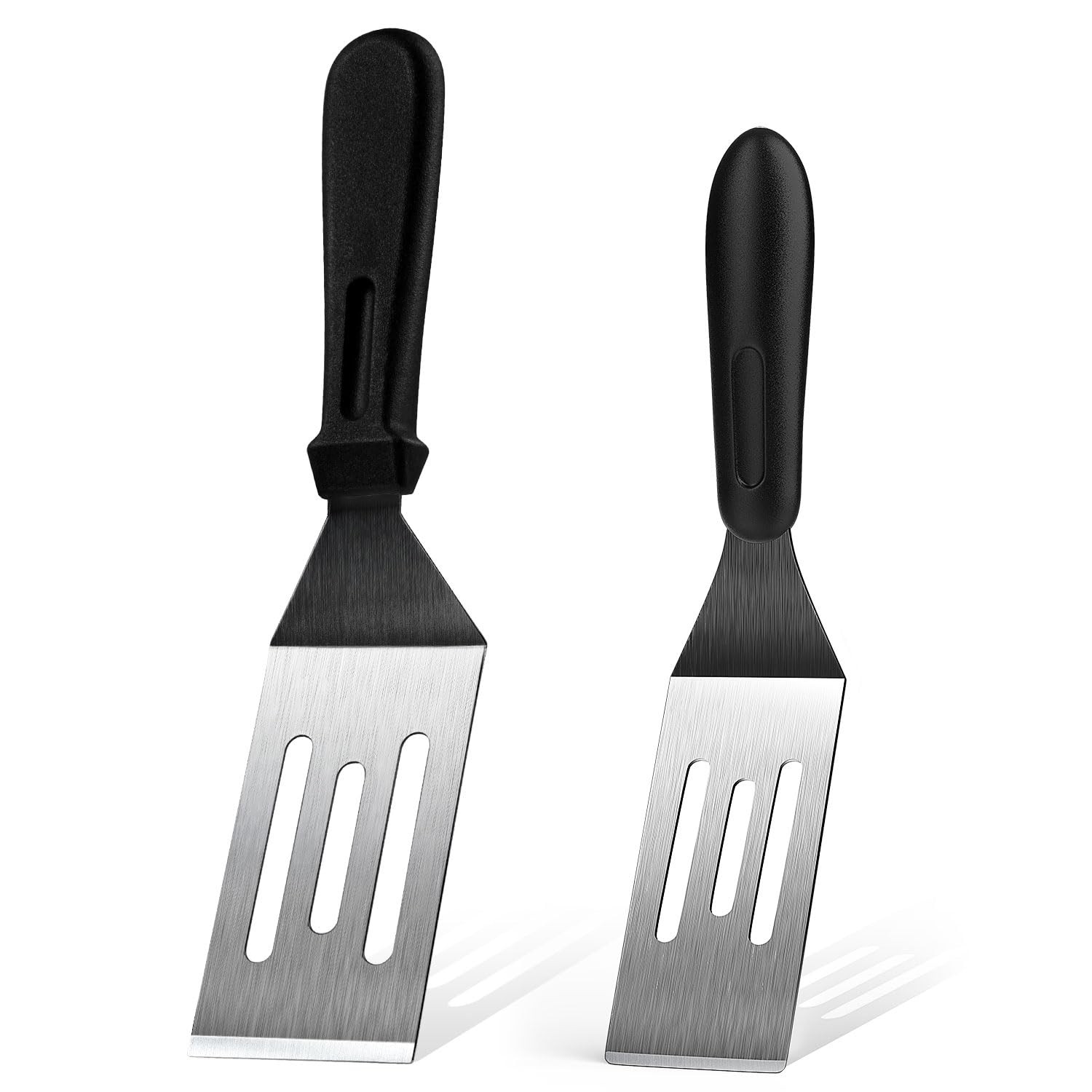 2 PCS Metal Spatulas Stainless Steel Serving Turner Griddle Scraper BBQ Tool