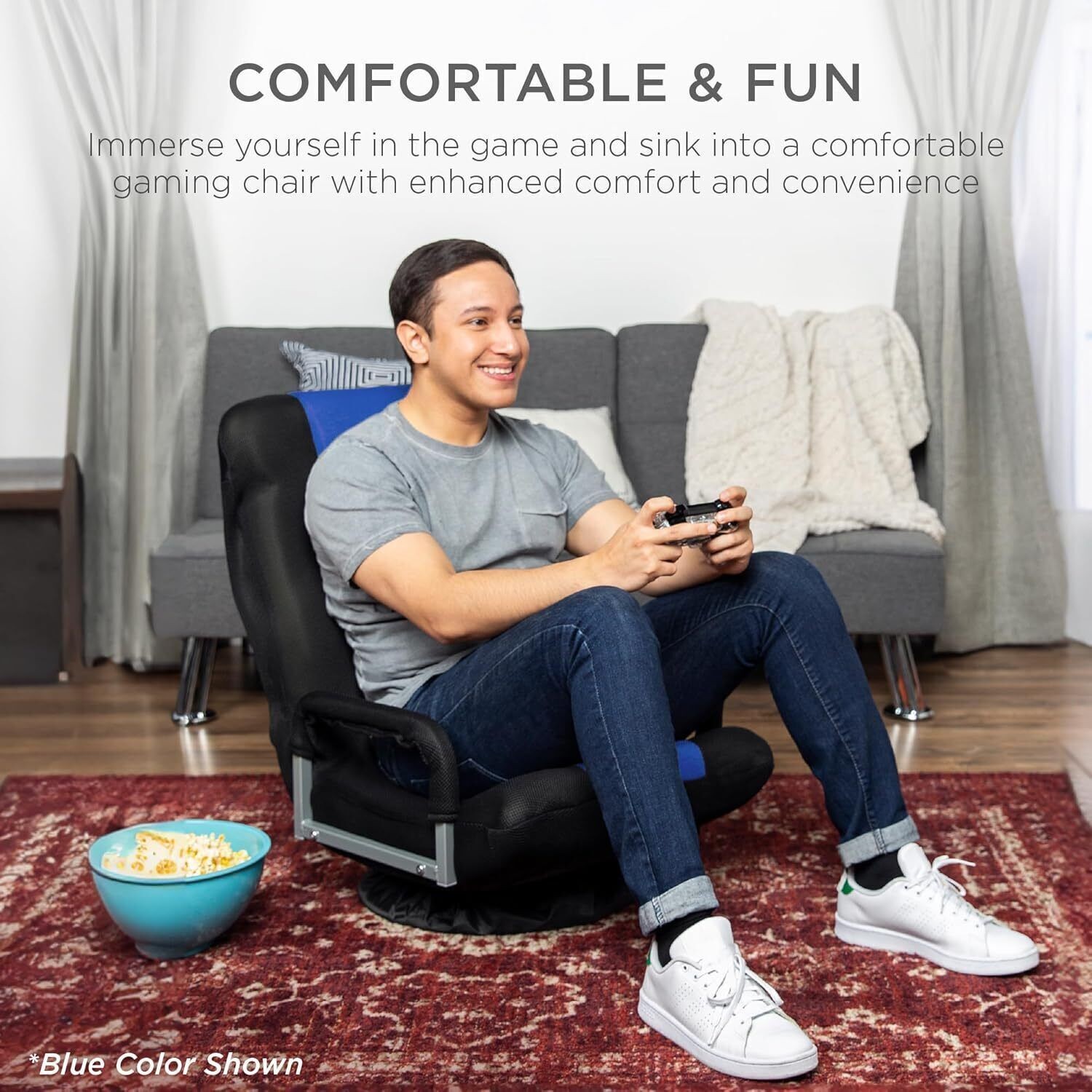 Adjustable 360 Degree Swivel Gaming Chair Floor Chair Rocker w/Lumbar Support