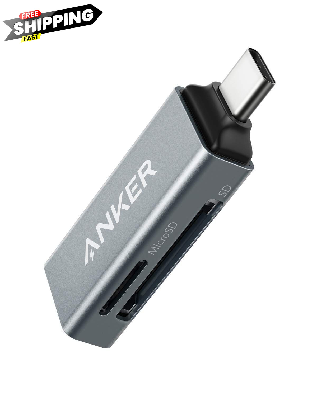 Anker SD Card Reader, 2-in-1 USB C Memory Reader C Grey