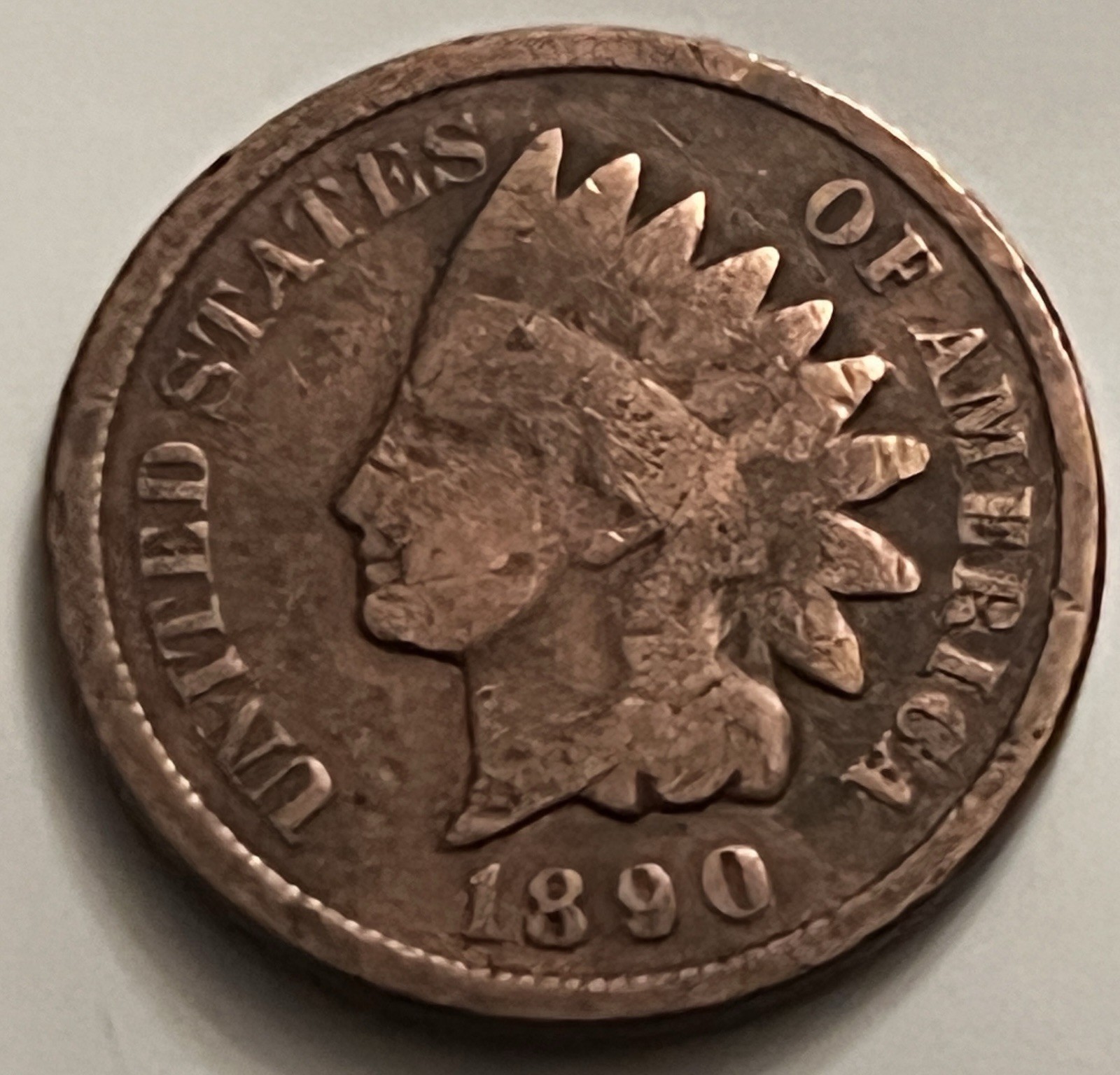 1890 Indian Head Cent — Strong Reverse Detail — Circulated Copper BN745