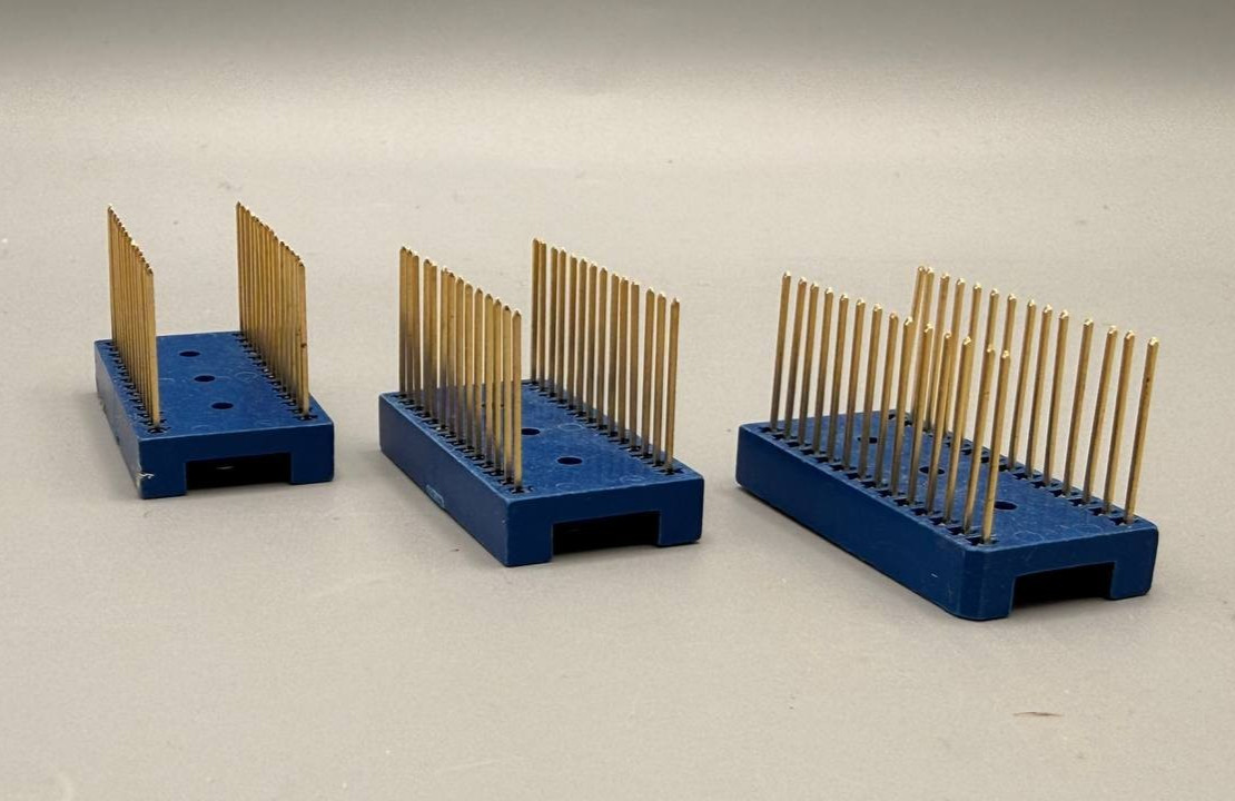 Lot of 3 Cambion 28-Pin DIL IC Sockets – 0.6” Body – Long PCB Solder Pins – New