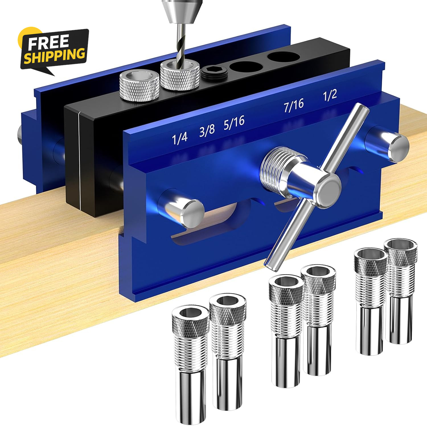 Self Centering Dowel Jig Kit, Drill Guide Jig Block for Straight Holes