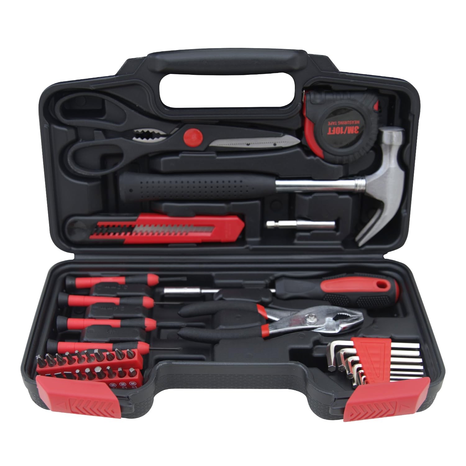 39 Piece Household Tools Kit Plastic Toolbox Repair Set Home College