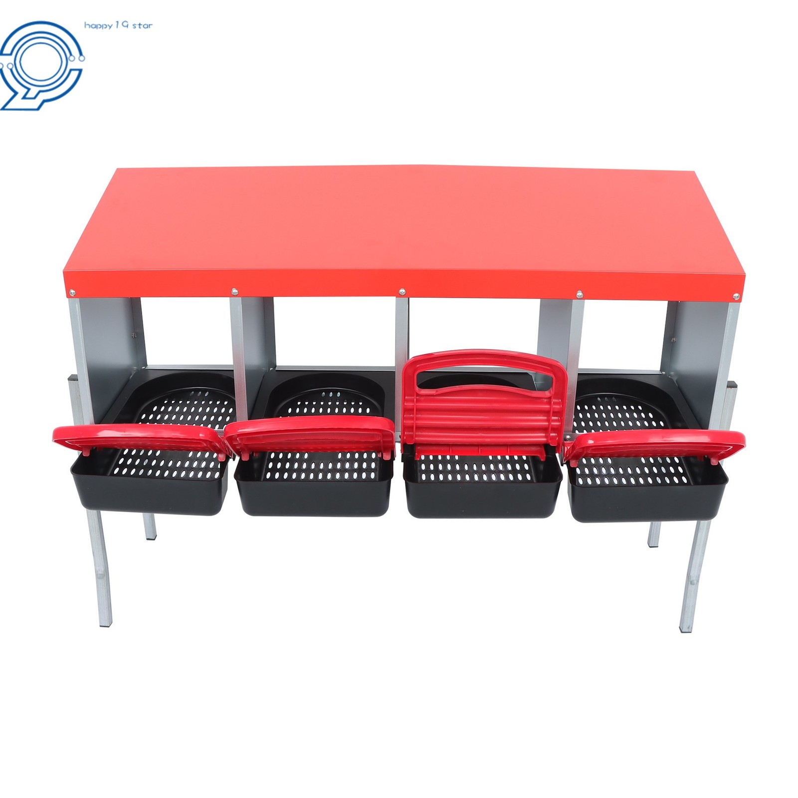 Roll Out Chicken Nesting Boxes For Laying Eggs Coop 4 Compartment