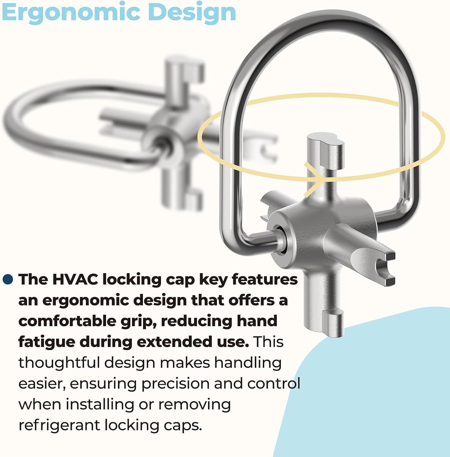 HVAC Locking Caps Key for 410A and R22 Refrigerant Safety Caps, for Installation
