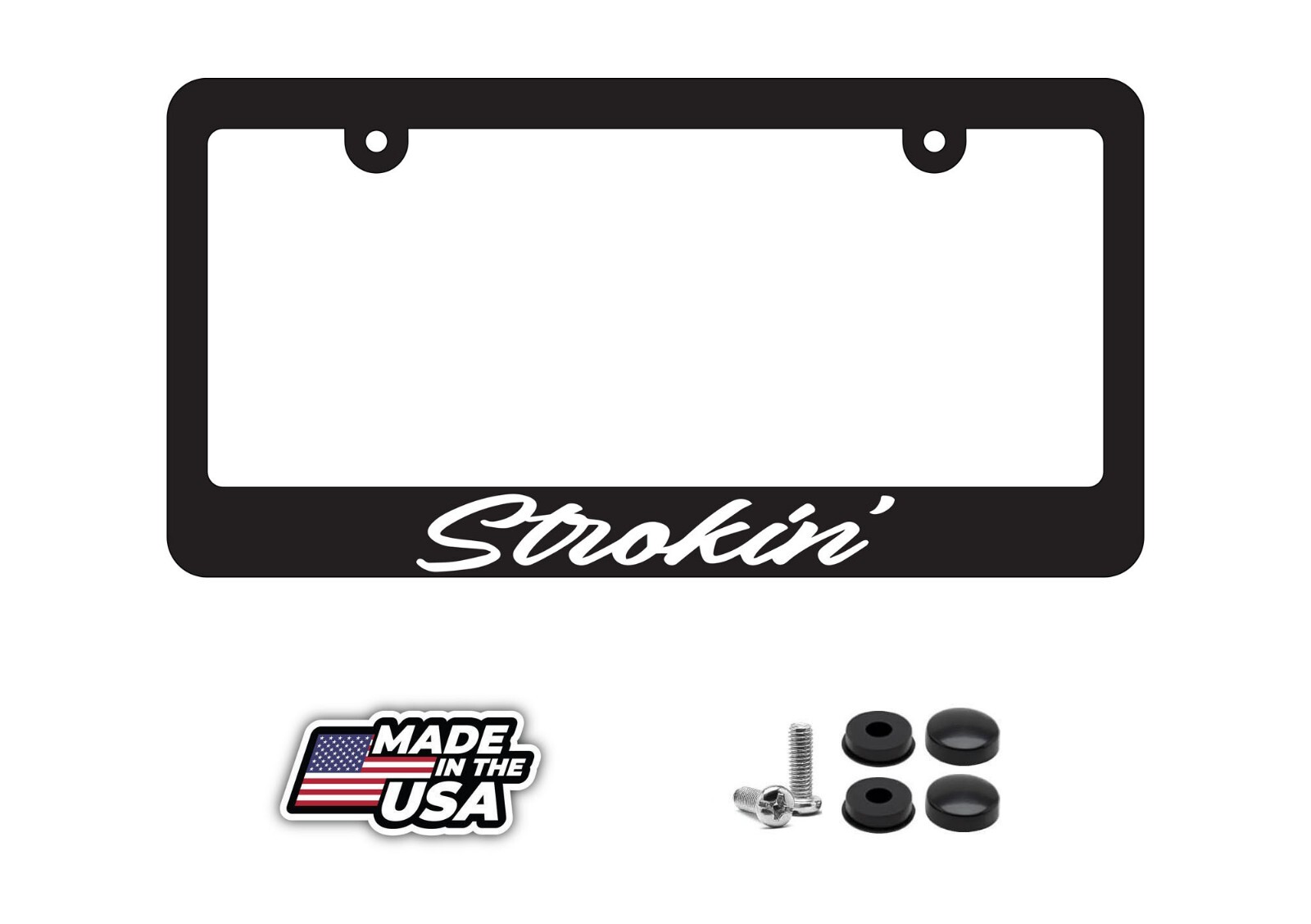 Strokin' License Plate Frame Powerstroke Truck Diesel