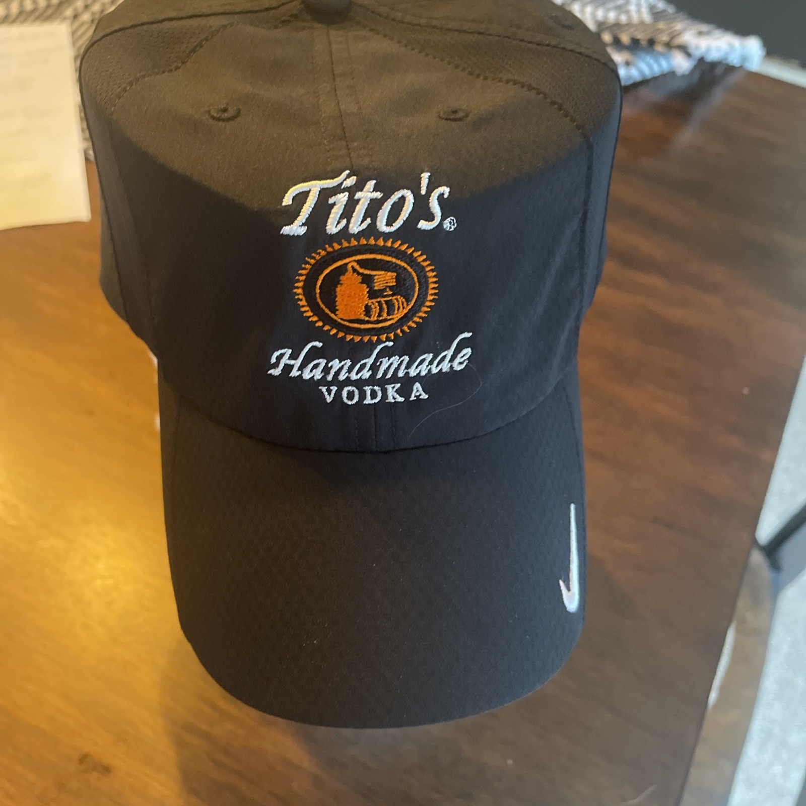 Nike Adult Unisex Cap Golf Running Sz M/L  Black Dri Fit Titos Handmade Vodka