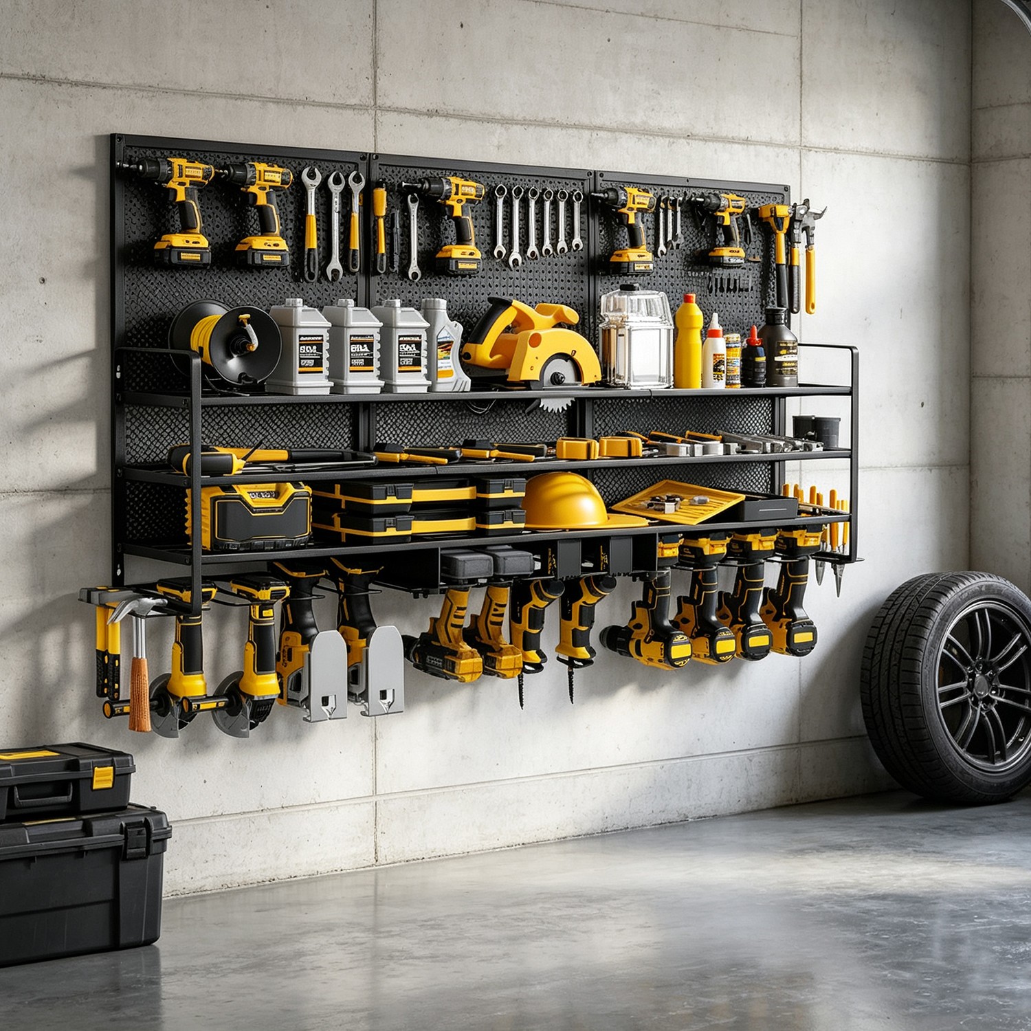 Power Tool Organiser Storage Rack Drill Holder for Garage Shed Pegboard Basement