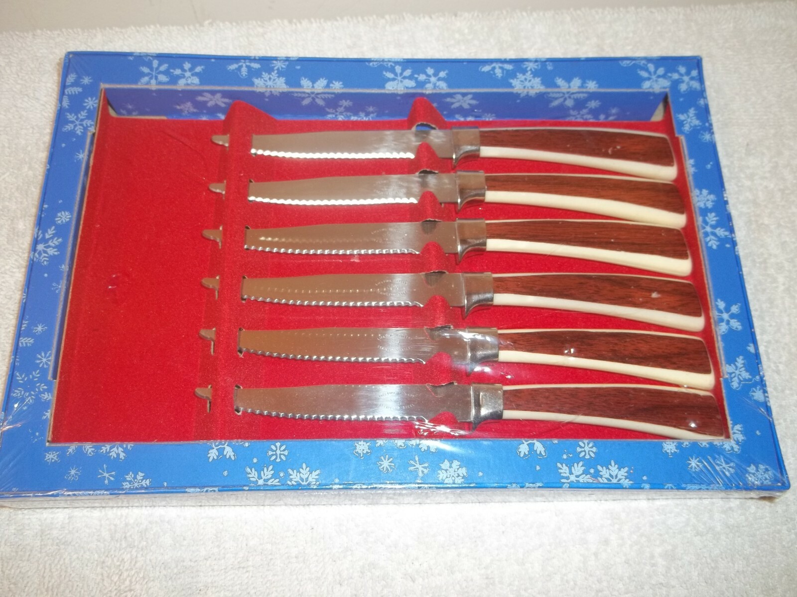 Vtg New Unopened MID CENTURY LIFETIME CUTLERY SET OF 6 STEAK KNIVES BAKELITE
