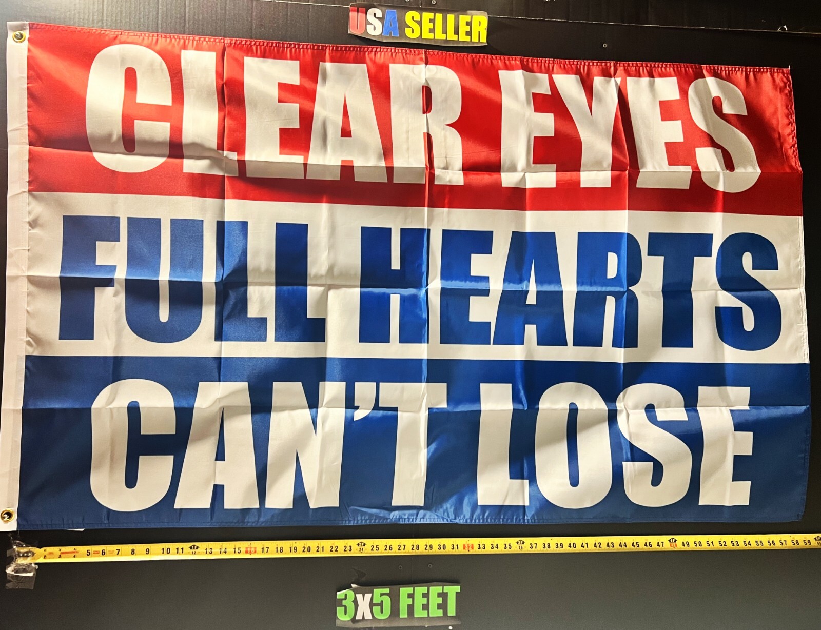 Football Flag FREE SHIPPING 1 Clear Eyes Full Hearts Beer Drinking USA Sign 3x5'