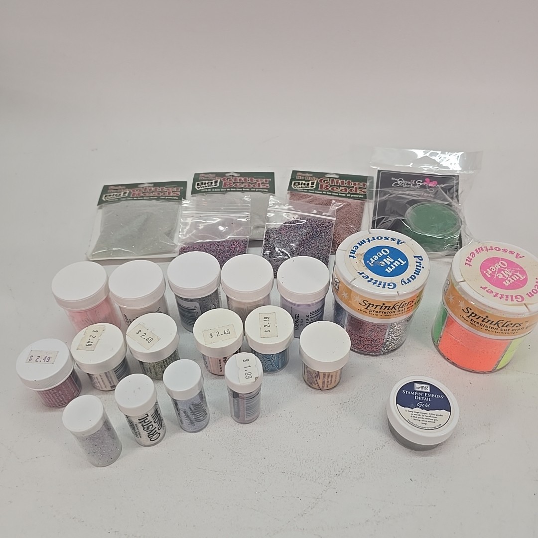 Lg Lot Of Glitter Stampendous Brand Sprinklers Glitter Multicolor Glitter Beads