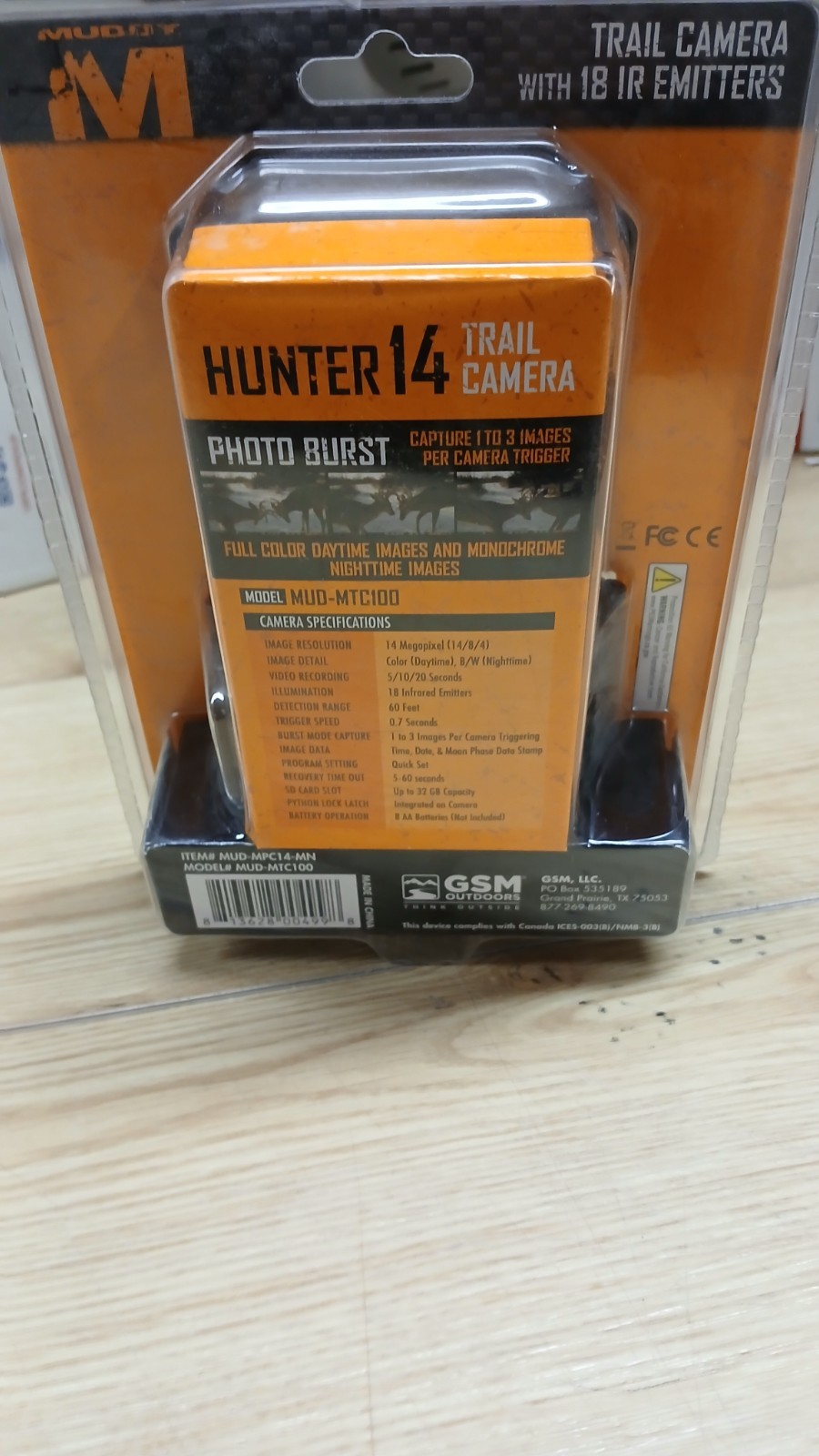 Muddy Trail Camera 14 Megapixel 60’ Detection 0.7 Trigger Speed Unopened