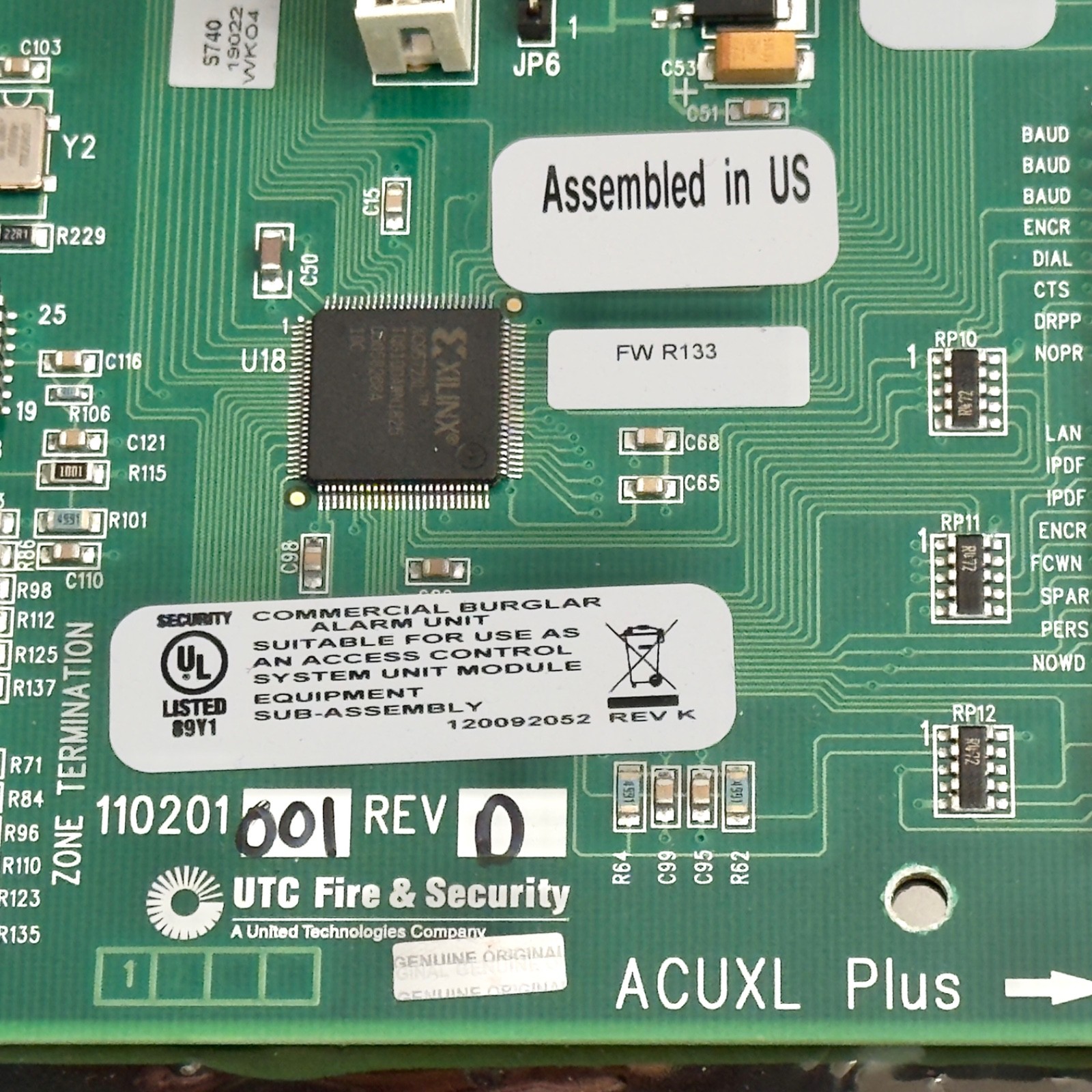 UTC Fire and Security ACUXL16-E1L08A ACUXL16 Remote Reader Panel Mainboard New