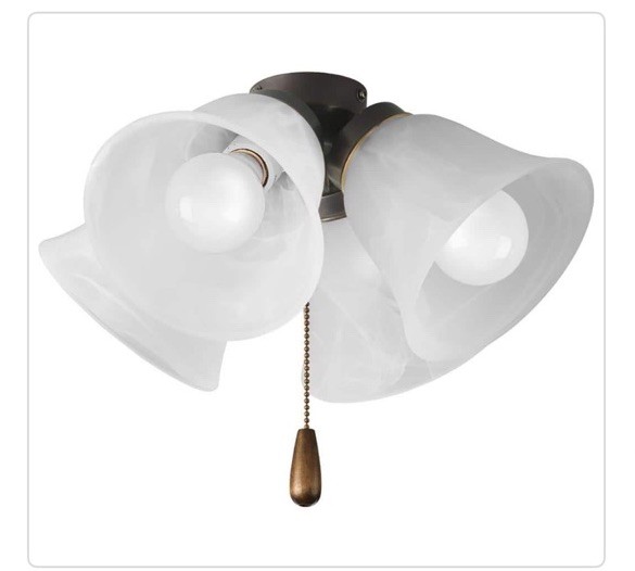 Progress Lighting Fan Light Kits 4-Light Antique Bronze Ceiling Fan Light Kit