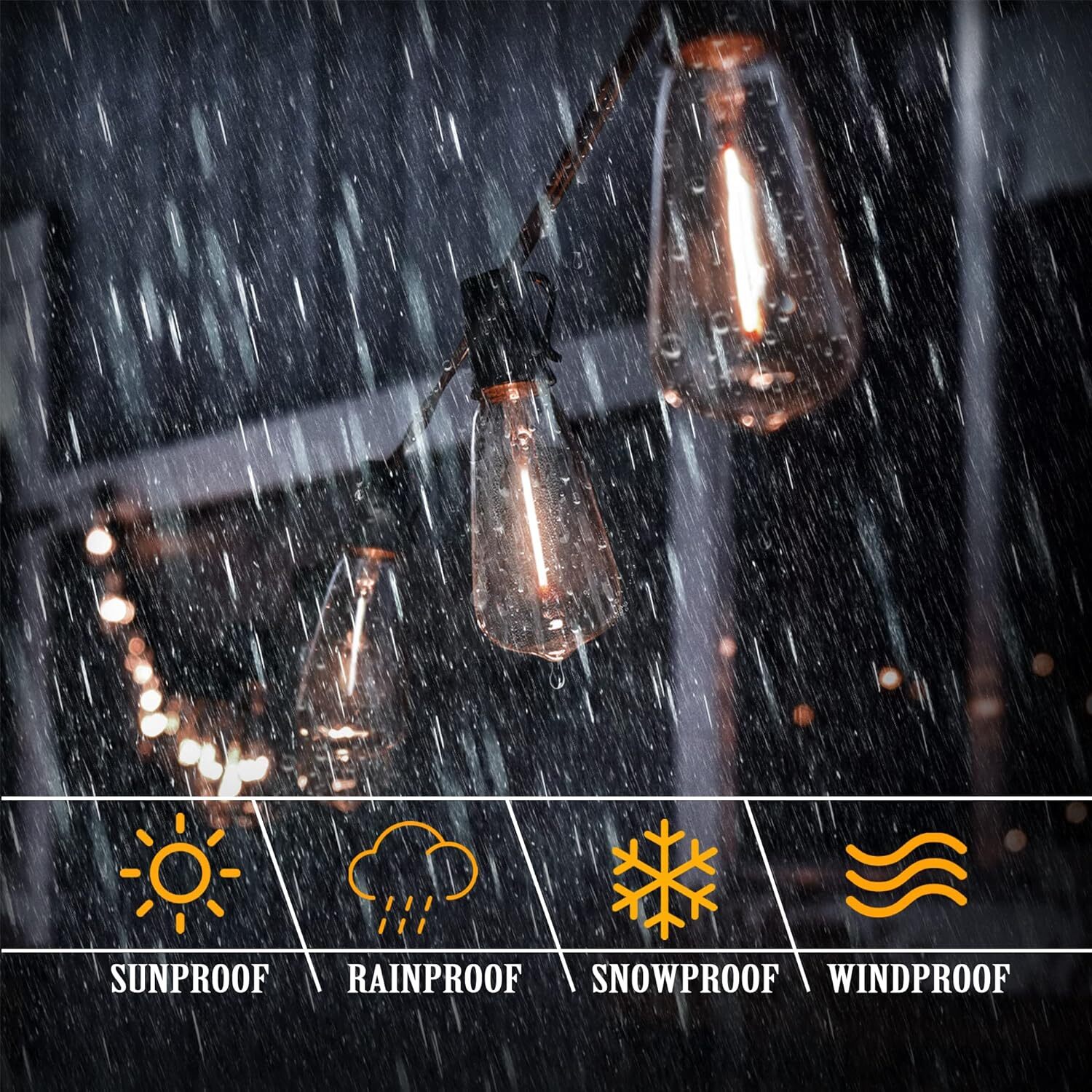 Outdoor String Lights 50 Ft Shatterproof And Waterproof Led Outdoor 2700K Warm