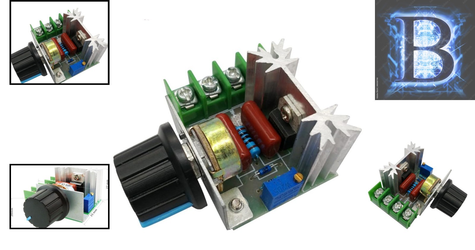 Adjustable 50-220V AC Motor Speed Regulator with LCD Display - 2000W Power
