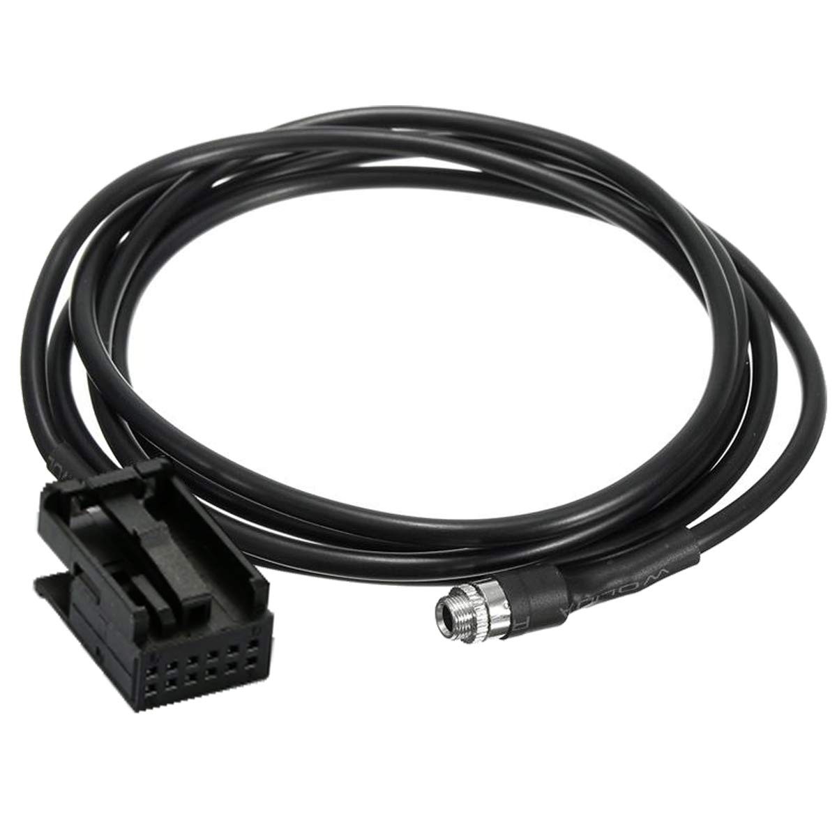 CHELINK in Car Female 3.5mm AUX Input Audio Adapter Cable for B-M-W E39 Black