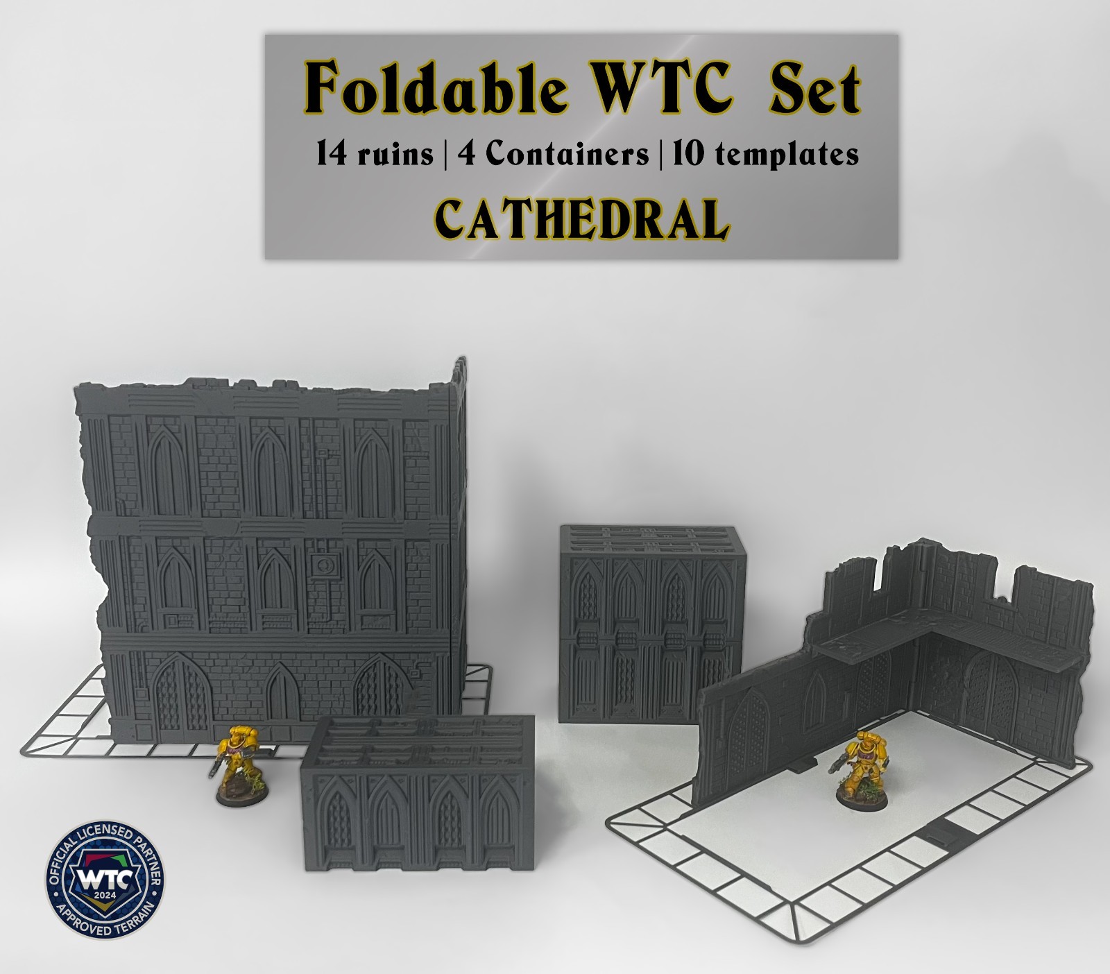 WTC 40K Foldable Terrain - Cathedral |  WH40K Wargame Scenery