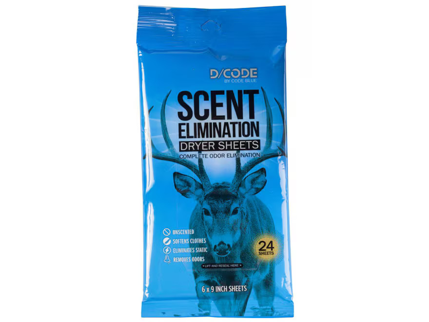Code Blue D/Code Scent Elimination Dryer Sheets 24PK