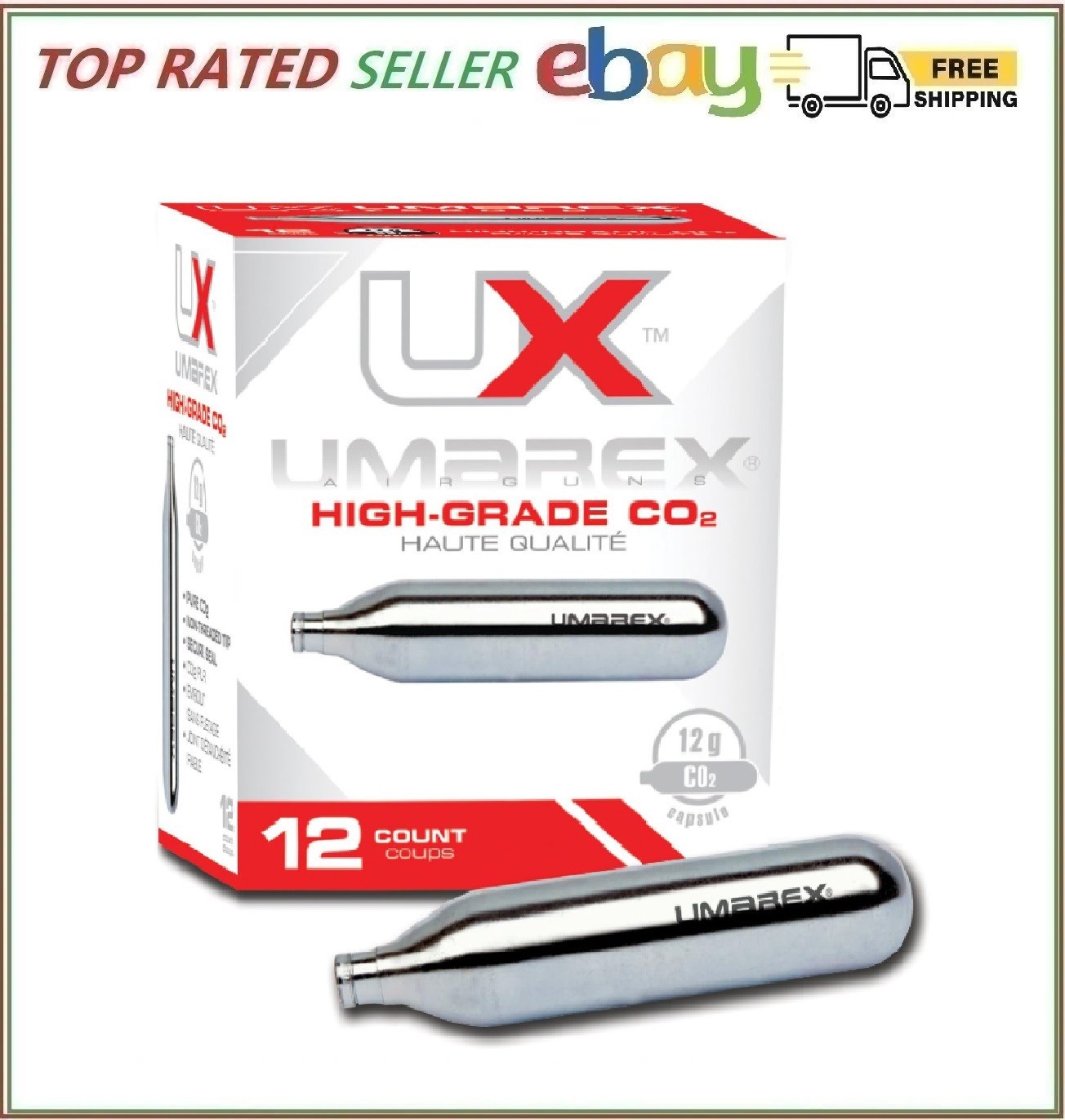 Umarex High-Grade CO2 Cartridges for Pellet Guns, BB Guns and Airsoft Guns
