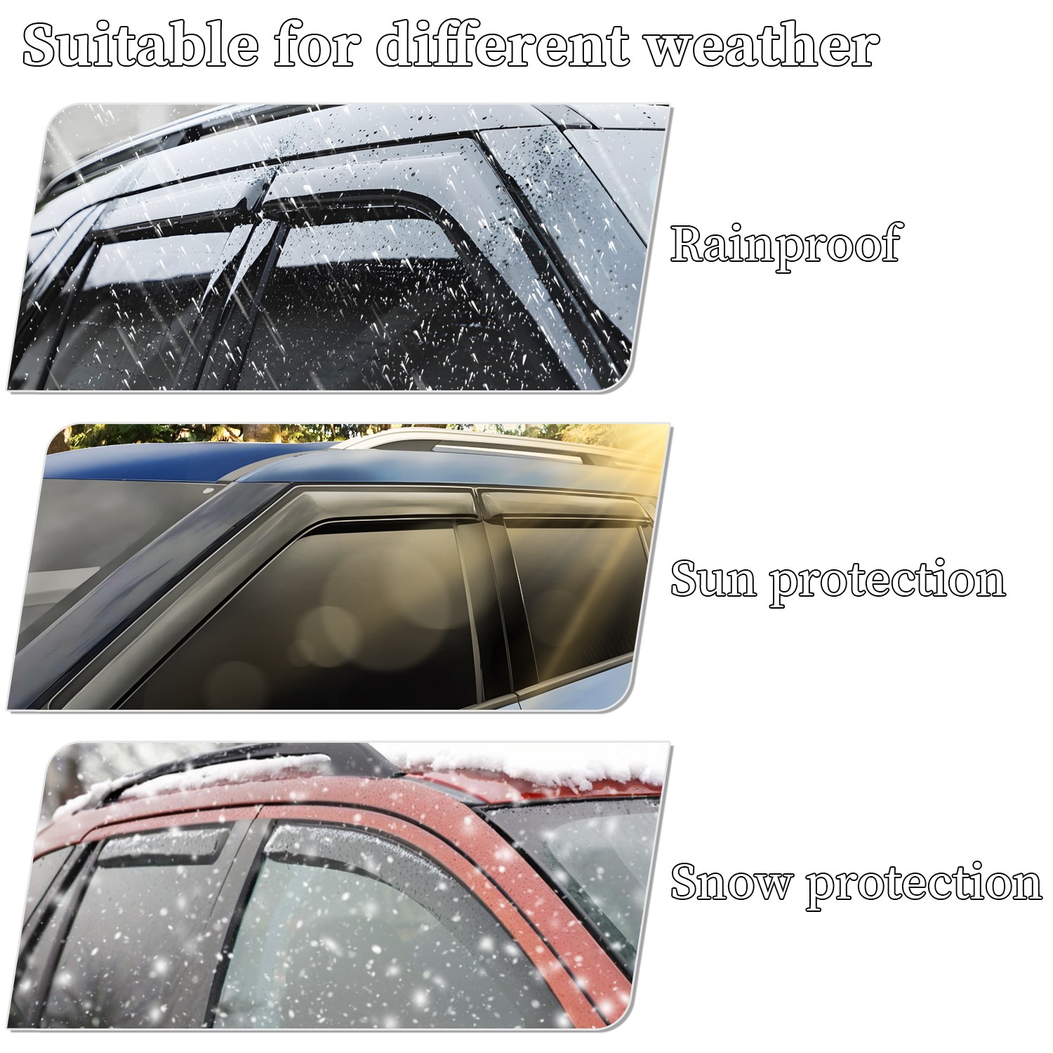 4X For Honda Element 2003-2011 Window Visors Rain Guards Deflector US