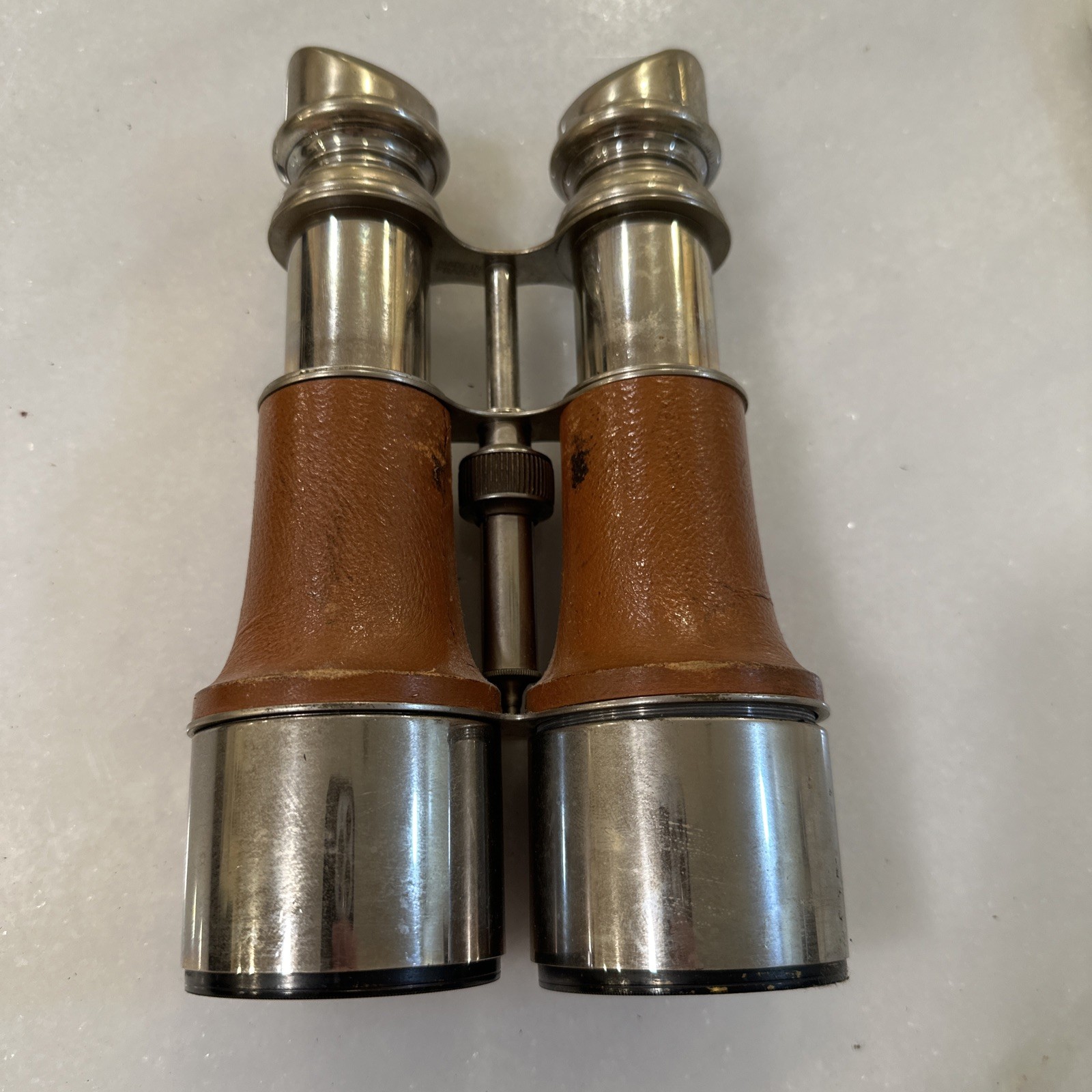 Antique Binoculars Sportiere Paris Day & Night Leather Wrapped And Brass?