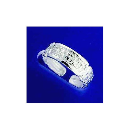 SILVER "HAWAII" PLUMERIA FLOWER SCROLL TOE RING